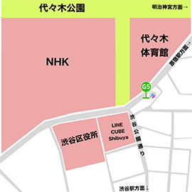 渋谷区役所前(渋谷公園通り・原宿・明治神宮)