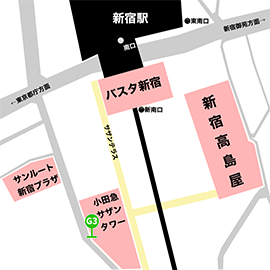 新宿駅南口・小田急ホテルセンチュリーサザンタワー (新宿サザンテラス)